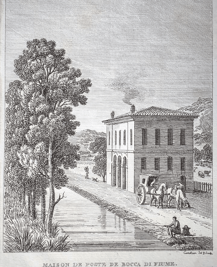 Historical illustration of Maison de Poste de Bocca di Fiume